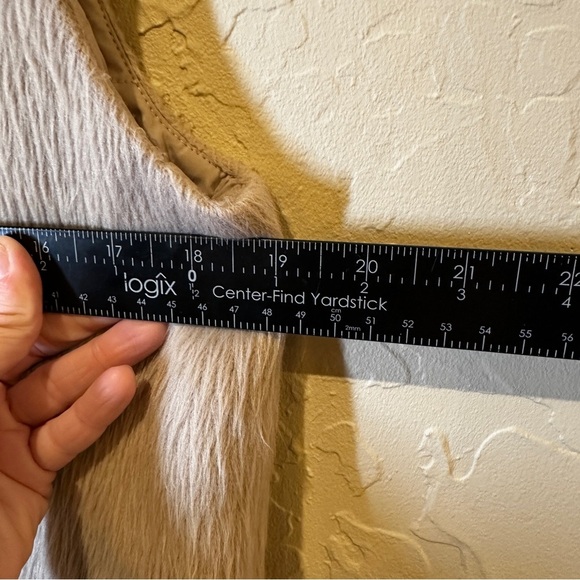 Theory Visterna Faux Fur Virgin Wool Plush Vest Snap/Zip Jacket Womens Size M - Picture 8 of 9